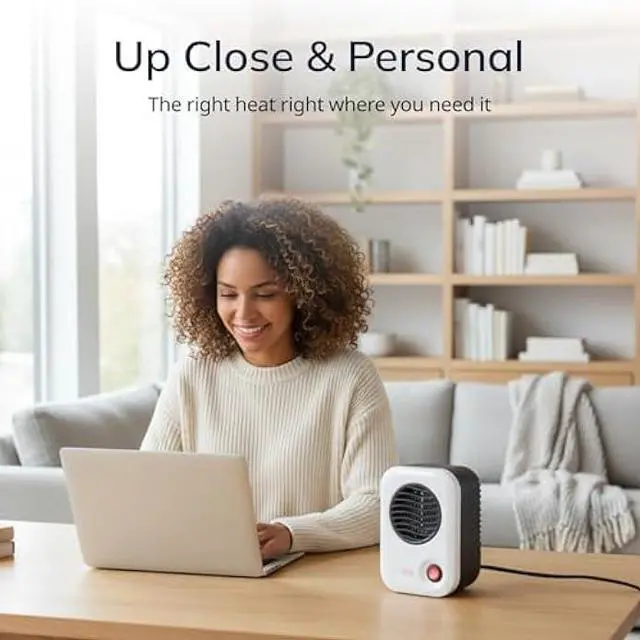 Alt view image 2 of 5 - Lasko MyHeat Personal Space Heater, Compact, White