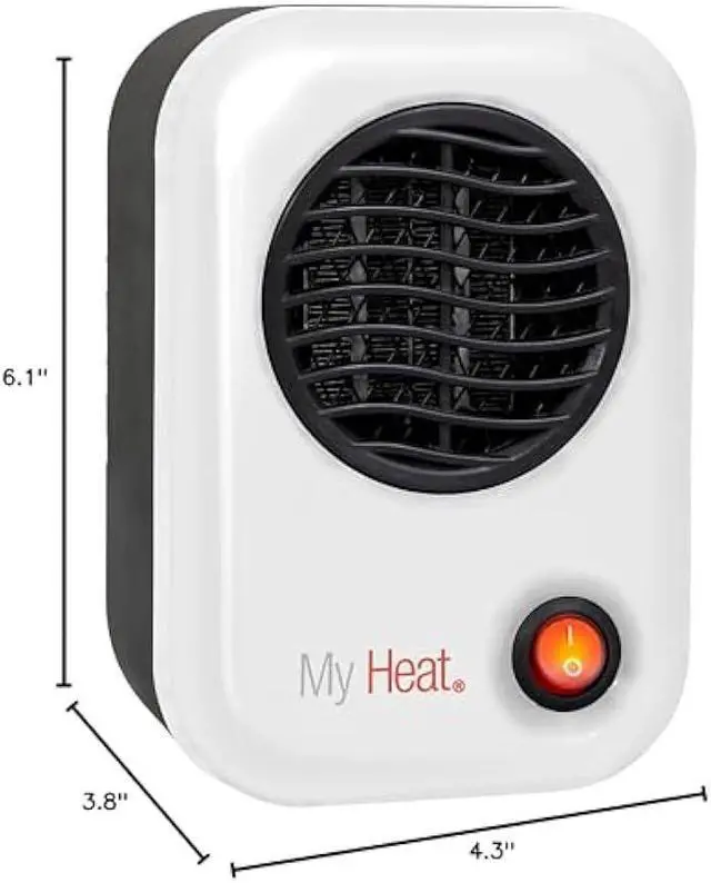 Alt view image 3 of 5 - Lasko MyHeat Personal Space Heater, Compact, White