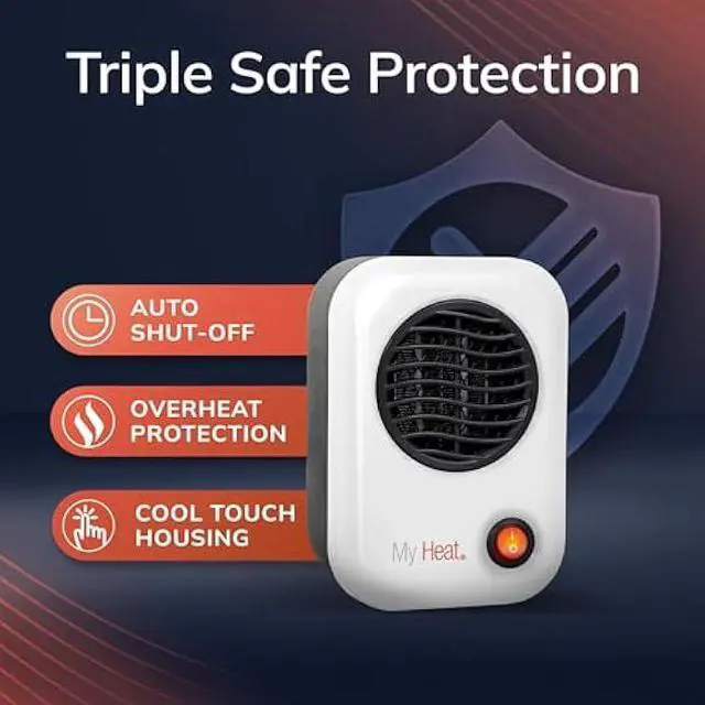 Alt view image 5 of 5 - Lasko MyHeat Personal Space Heater, Compact, White