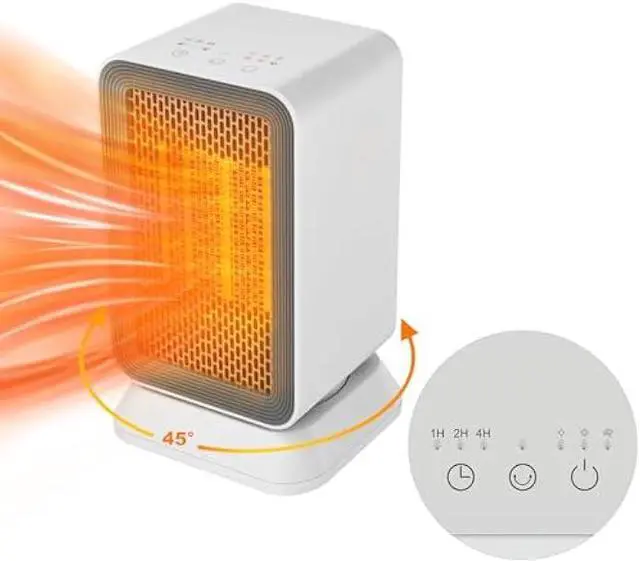 Main image of AIDENOEY Space Heater with 3 Modes1000W Energy Efficient Quiet Mini Portable Heaters, 45°PTC Ceramic Fast Heater with Timer & Auto Shut Off Function for Office Home Indoor Use (White)