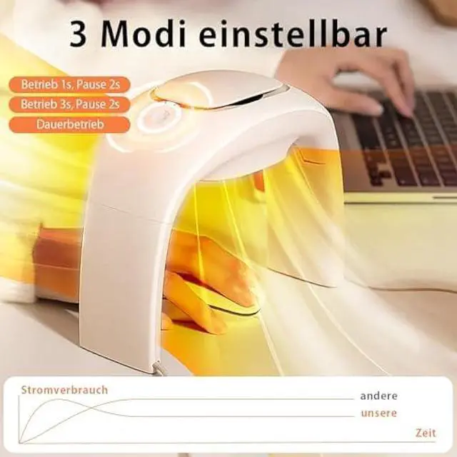 Alt view image 3 of 5 - Space Heaters for Indoor Use,Desk Hand Warmer Ceramic Energy Efficient Heater with Thermostat,Personal Electric Desk Hand Heater,Heated Mouse Pad Hand Warmer for Office Christmas Gifts,Beige