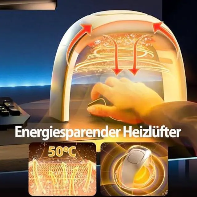 Alt view image 2 of 5 - Space Heaters for Indoor Use,Desk Hand Warmer Ceramic Energy Efficient Heater with Thermostat,Personal Electric Desk Hand Heater,Heated Mouse Pad Hand Warmer for Office Christmas Gifts,Beige