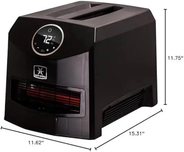 Alt view image 3 of 5 - Heat Storm Mojave Indoor Ultra Lightweight Portable Infrared Space Heater - 1500 Watts - Built in Thermostat & Overheat Sensor - Remote Control