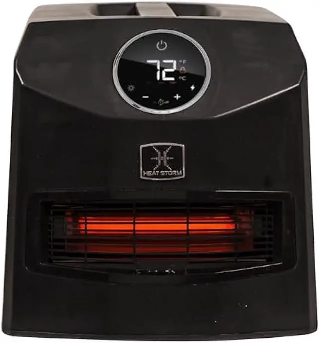 Alt view image 4 of 5 - Heat Storm Mojave Indoor Ultra Lightweight Portable Infrared Space Heater - 1500 Watts - Built in Thermostat & Overheat Sensor - Remote Control