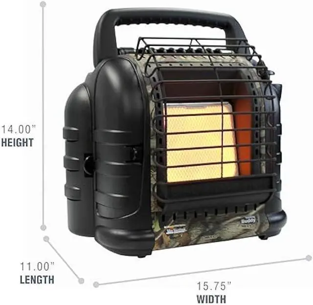 Alt view image 3 of 5 - Mr. Heater MH12HB Hunting Buddy Portable Propane Heater - Indoor & Outdoor Use for Patio, Camping, Fishing, Hunting and Tailgating - Camouflage