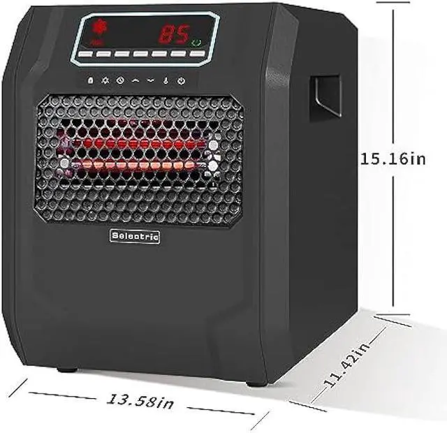 Alt view image 2 of 5 - VOLTORB Portable Indoor Electric Space Heater w/ Cord, Remote, and 3 Heat Settings, 1500W