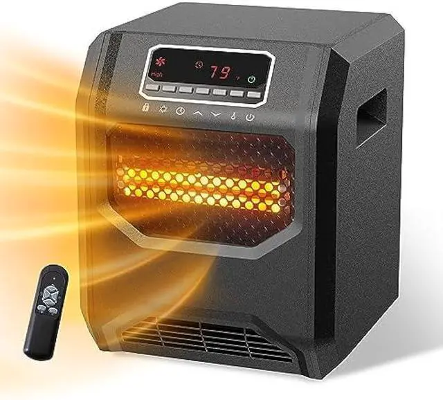Main image of Infrared Space Heater 3 Mode 1500W Electric heater with 6 Quartz Infrared Element Child Lock Timer Remote for Indoor Use WEWARM