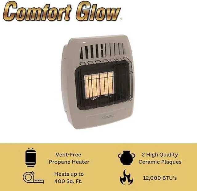 Alt view image 5 of 6 - WORLD MKTG OF AMERICA/IMPORT KWP212 2 Plaque 12000 BTU Gas Wall Heater,Grey