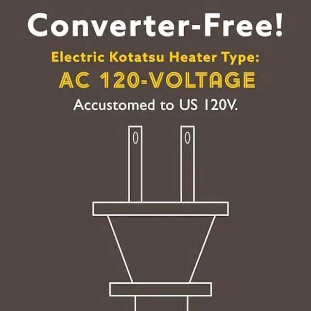 Alt view image 5 of 6 - PaletteLife Kotatsu Heater Replacement, 120V 400W US Plug Compatible, Quartz Tube Kotatsu Electric Heating Unit with Temperature Control Knob