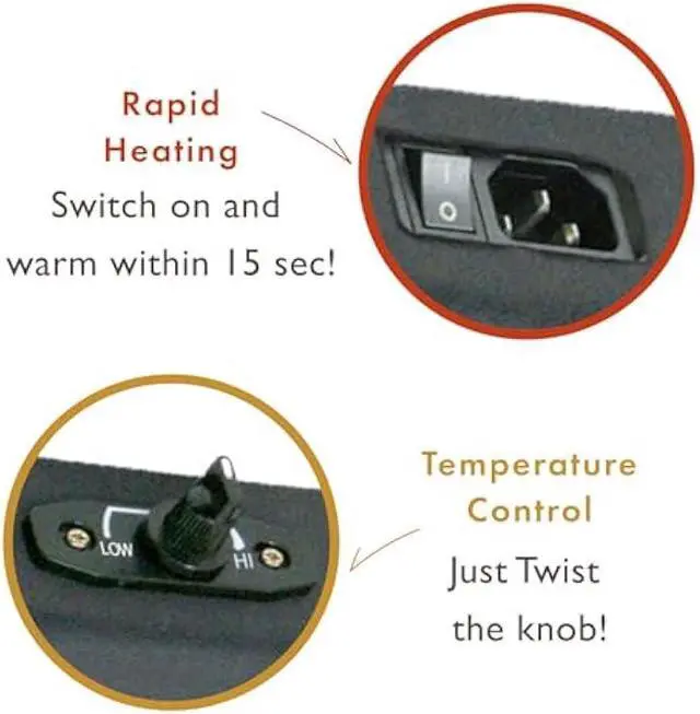 Alt view image 6 of 6 - PaletteLife Kotatsu Heater Replacement, 120V 400W US Plug Compatible, Quartz Tube Kotatsu Electric Heating Unit with Temperature Control Knob