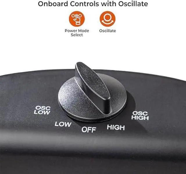 Alt view image 3 of 5 - Comfort Zone Oscillating Portable Space Heater, Flat Panel, Halogen, Infrared, Electric, Adjustable Tilt, Overheat Sensor, Stay-Cool, & Tip-Over Switch, Ideal for Home, Bedroom, & Office, 800W, CZHTV9