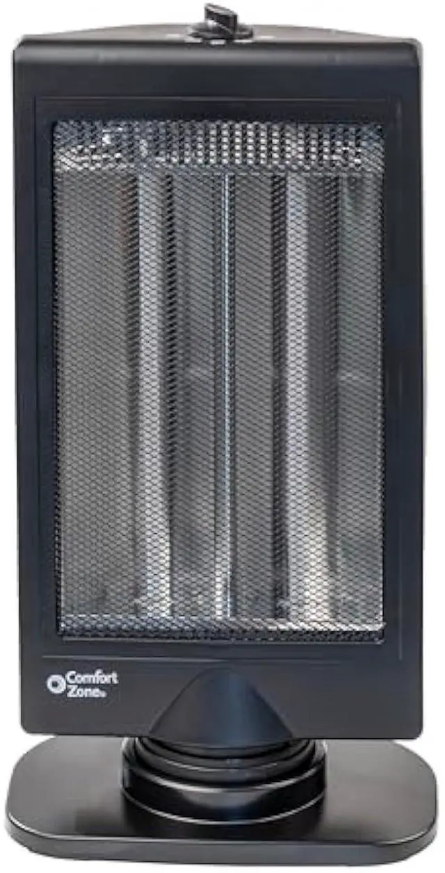 Alt view image 5 of 5 - Comfort Zone Oscillating Portable Space Heater, Flat Panel, Halogen, Infrared, Electric, Adjustable Tilt, Overheat Sensor, Stay-Cool, & Tip-Over Switch, Ideal for Home, Bedroom, & Office, 800W, CZHTV9