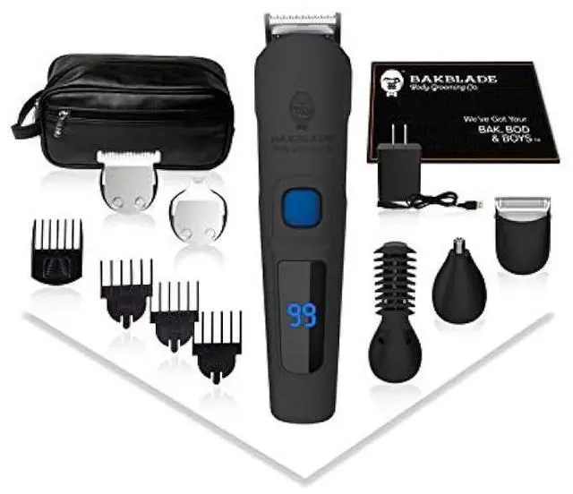Main image of baKblade 11-in-1 Mens Grooming Kit for Manscaping - Bodbarber - Electric Beard Trimmer for Men, Groin Groomer, Body Groomer, Nose & Ear Groomer - Cordless & Waterproof Hair Clippers