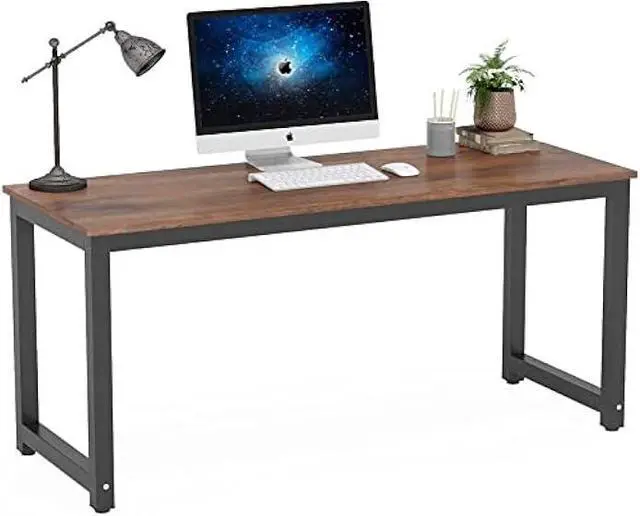 Main image of Tribesigns Computer Desk, 63 inch Large Office Desk Computer Table Study Writing Desk Workstation for Home Office, Rustic Brown