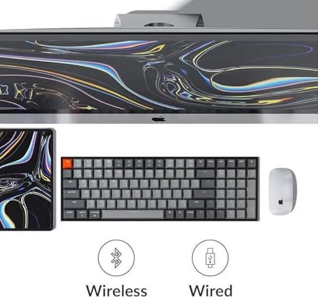 Alt view image 2 of 6 - Keychron K4 96% Layout 100 Keys Wireless Bluetooth 5.1/Wired USB Mechanical Gaming Keyboard with Gateron G Pro Red Switch White LED Backlight N-Key Rollover for Mac Windows PC-Version 2