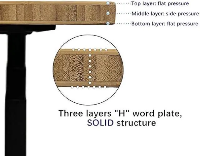 Alt view image 3 of 3 - VWINDESK 60 x 30 x 1 Inch 100% Solid Bamboo Desk Table Top Only,for Standing Desk Home Office Desk with 60mm Grommets(Right Angle)
