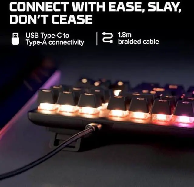 Alt view image 2 of 5 - HyperX Alloy Origins Core - Tenkeyless Mechanical Gaming Keyboard, Software Controlled Light & Macro Customization, Compact Form Factor, RGB LED Backlit, Linear HyperX Red Switch,Black