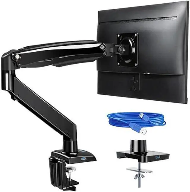 Main image of ErGear 13 to 49 inches Single Monitor Mount for Ultrawide Screens, Holds 26.5lbs, Gas Springs Single Monitor Arm, Single Monitor Stand with Swivel, Tilt, Rotation for Home and Office, VESA 75/100mm