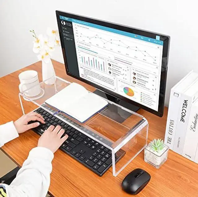 Alt view image 2 of 6 - Anti-Cat keyboard cover, laptop keyboard covers cat proof, clear keyboard protector, PC Desk Stand for Keyboard Storage acrylic Monitor Stand Riser and Laptop Stand Riser (20/7.1/4.8)