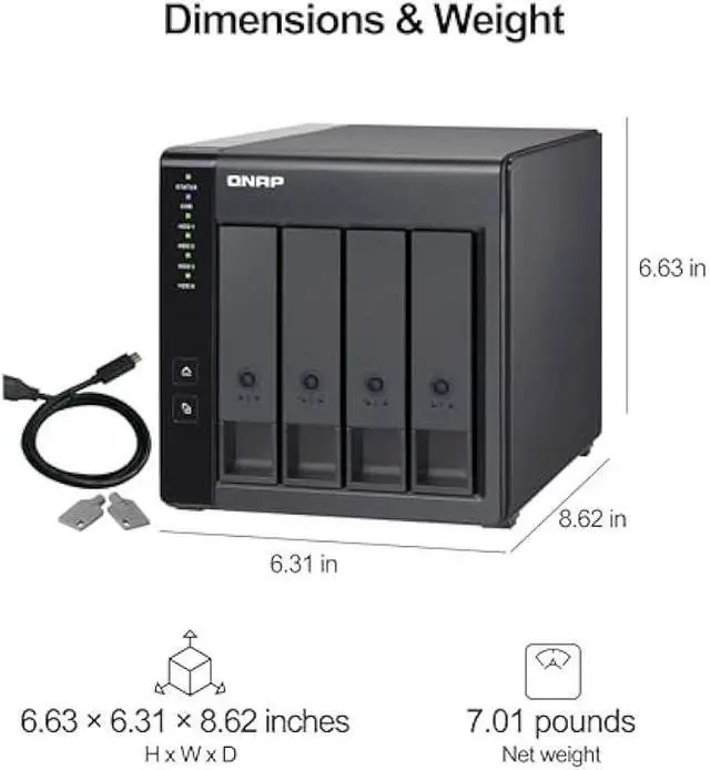 Alt view image 3 of 5 - QNAP TR-004 4 Bay USB Type-C Direct Attached Storage (DAS) with hardware RAID (Diskless)