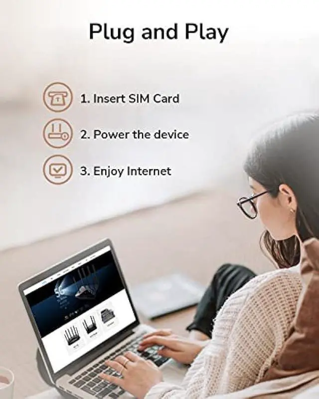 Alt view image 6 of 6 - Cudy 4G LTE Cat 12 WiFi Router, LTE Modem Router, Qualcomm Chipset, Dual SIM 4G Cellular Router, AC1200 Dual Band WiFi, 4 Gigabit Ports, OpenVPN, WireGuard, Band Lock, TTL, at Command