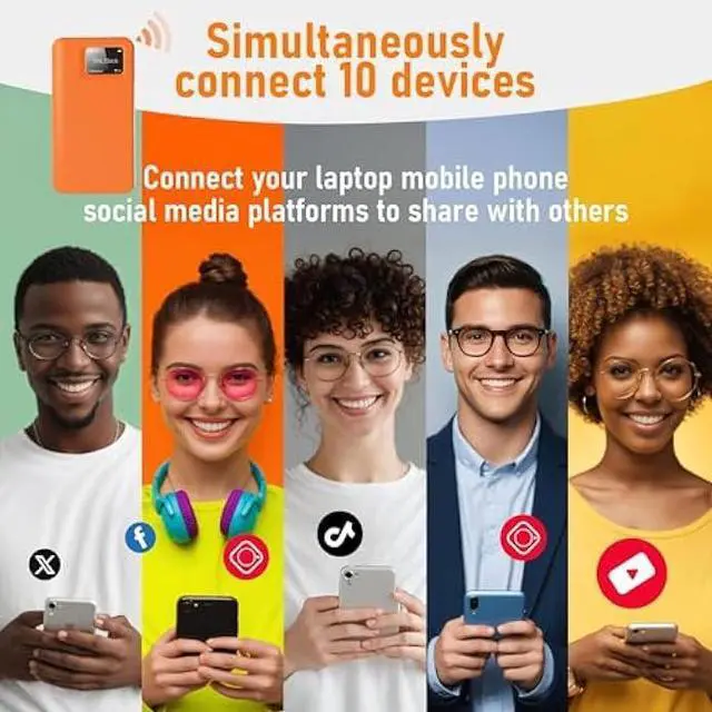 Alt view image 2 of 5 - RoamWiFi 4G LTE Mobile Hotspot Router, Worldwide Portable High Speed Hotspot with US 10GB & Global 1GB Data 30Day,No SIM Card Needed,Pocket Hotspot for Travel in 160+ Countries