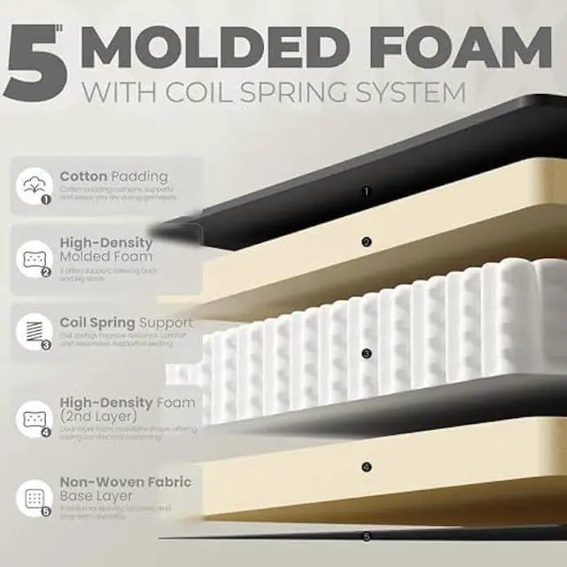 Alt view image 3 of 4 - Dowinx Gaming Chair Fabric with Pocket Spring Cushion, Massage Game Chair Cloth with Headrest, Ergonomic Computer Chair with Footrest 290LBS, Black and Grey