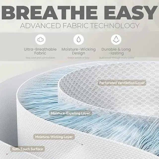 Alt view image 4 of 4 - Dowinx Gaming Chair Fabric with Pocket Spring Cushion, Massage Game Chair Cloth with Headrest, Ergonomic Computer Chair with Footrest 290LBS, Black and Grey