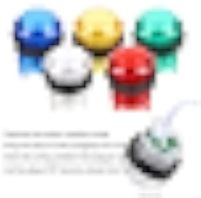 Alt view image 4 of 5 - EG STARTS 2 Player Arcade Games DIY Kit Parts 2 Ellipse Oval Joystick Handles + 20 LED lit Arcade Buttons (Red & Blue Kit)