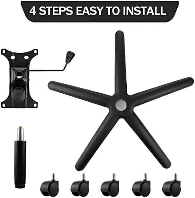 Alt view image 6 of 6 - 28 Swivel Chair Base Replacement, Office Chair Base, 350 Pounds Heavy Duty Gaming Chair Replacement Base with Bottom Plate Stand Cylinder and Casters