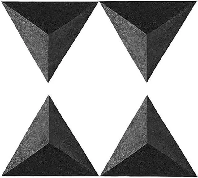 Main image of 4 Pack Bass Traps for Ceiling Corner 16.5 Triangle 12 Depth Triangular Pyramid Acoustic Foam Bass Trap Sound Proofing for Home Studio Booth Low to High Frequency Sound Absorption Foam
