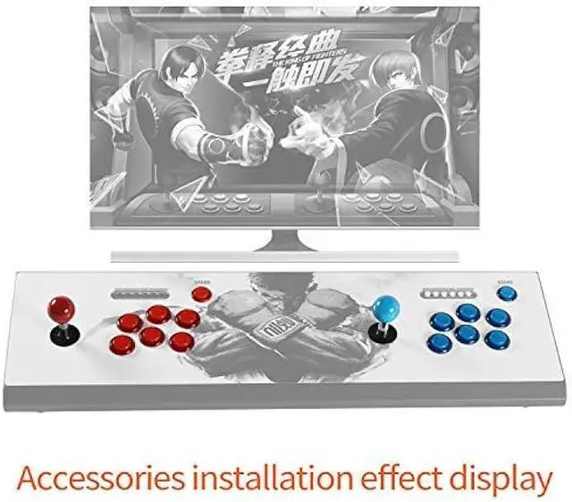 Alt view image 3 of 6 - Qenker 2-Player LED Arcade DIY Kit for USB MAME PC Game DIY & Raspberry Pi Retro Controller DIY Including 2X Arcade Joystick, 20x LED Arcade Buttons, 2X Zero Delay USB Encoder (Blue & Red)