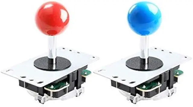 Alt view image 6 of 6 - Qenker 2-Player LED Arcade DIY Kit for USB MAME PC Game DIY & Raspberry Pi Retro Controller DIY Including 2X Arcade Joystick, 20x LED Arcade Buttons, 2X Zero Delay USB Encoder (Blue & Red)