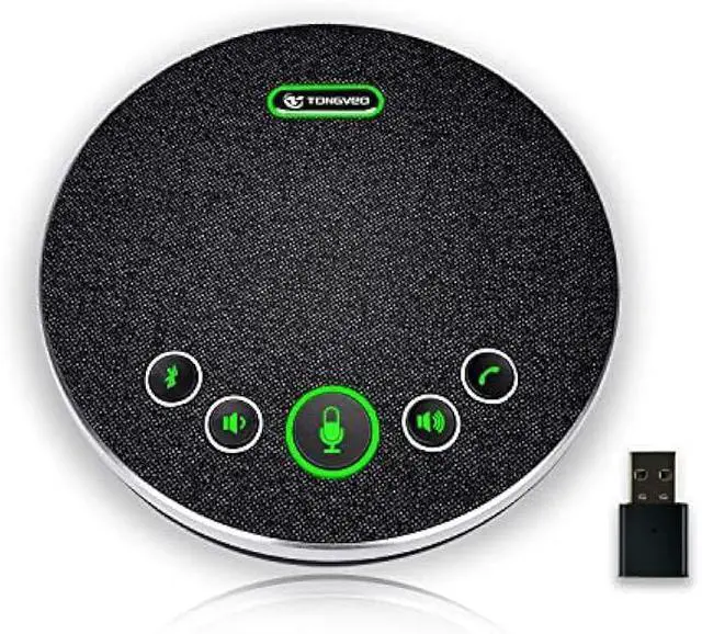 Main image of TONGVEO Bluetooth Speakerphone Conference Microphones, Wireless Conference Speaker 360°Voice Pick up with 4 AI Noise Cancellation Mics USB/Dongle/Bluetooth Connection 8 Hour Call Time for 8-12 People