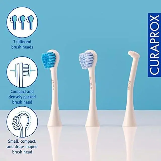 Alt view image 4 of 5 - Curaprox Hydrosonic Pro Sonic Toothbrush  for Sensitive Teeth, Implants and Braces | Professional Cleaning at Home | Set with Three Brush Heads