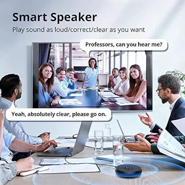 Alt view image 5 of 5 - EMEET USB Speakerphone, M1A Zoom Certified AI Mics 360°Voice Pickup USB Type C-A Plug&Play Computer Speakers with Microphone, Fast Mute Noise Reduction Echo Cancellation for 5-8 People for Zoom Teams