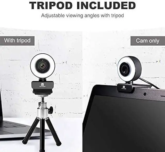 Alt view image 2 of 5 - Streaming Webcam 1080P, 960A HD Web Camera USB Web Cam for Gaming Conferencing Video Chatting Mac Windows Desktop Computer Laptop Wide Angle Webcam with Ring Light & Microphone & Tripod