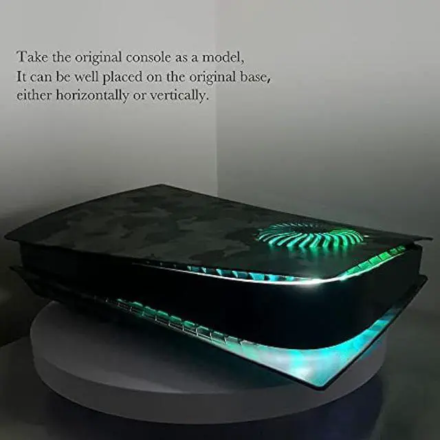 Alt view image 4 of 6 - Faceplate for PS5 with RGB Light Strip and Dust Filter for Cooling Vents DOBEWINGDELOU 400+ Effects LED Light Ring Console Cover for PS5 Disc Edition DIY Decoration Kit Accessories Camouflage