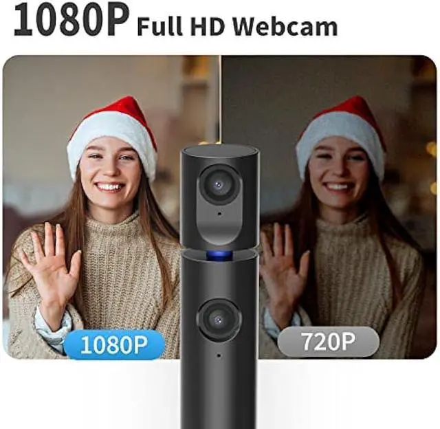 Alt view image 5 of 5 - CZUR Halo Streaming Dual Webcam, Professional USB Web Camera 1080P with Microphone, 90° View Computer Camera, Plug & Play, Compatible with Windows/Mac, for TikTok/YouTube/Yahoo Messenger