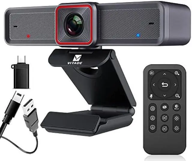 Main image of 4K Webcam with AI-Powered Framing,Remote Control Web Camera/10X Digital Zoom 4k 30fps Web cam with USB 3.0 HDR/Dual Noise Cancelling Microphones for PC Mac, Streaming, Video Call, Zoom, Skype