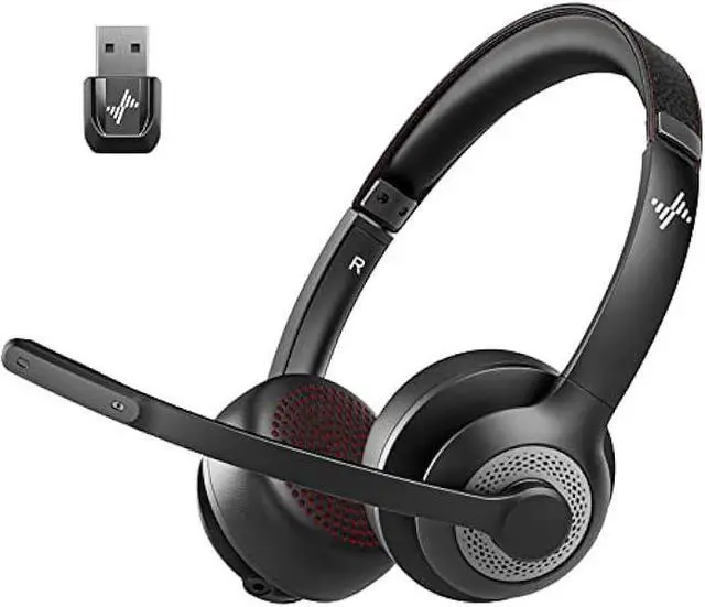 Main image of Wireless Headset with Mic for Work, Bluetooth V5.2 Headphones with AI Noise Cancelling Microphone, USB Dongle, Clear Calls & Mic Mute, for Laptop, PC, iPhone & Android Phones