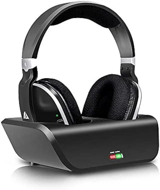 Main image of MONODEAL Wireless TV Headphones, Over Ear Headsets for TV Watching with Charging Dock, 2.4GHz RF Transmitter, 100ft Wireless Range and Rechargeable 20 Hour Battery, Black