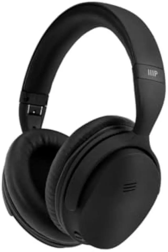 Main image of Monoprice Wireless Over Ear Headphones - Active Noise Cancelling (ANC) Bluetooth 5.0, Extended Playtime, Qualcomm aptX Audio, 40mm Drivers, Black