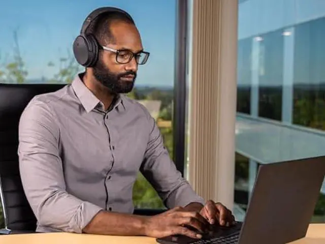 Alt view image 6 of 6 - Monoprice Wireless Over Ear Headphones - Active Noise Cancelling (ANC) Bluetooth 5.0, Extended Playtime, Qualcomm aptX Audio, 40mm Drivers, Black