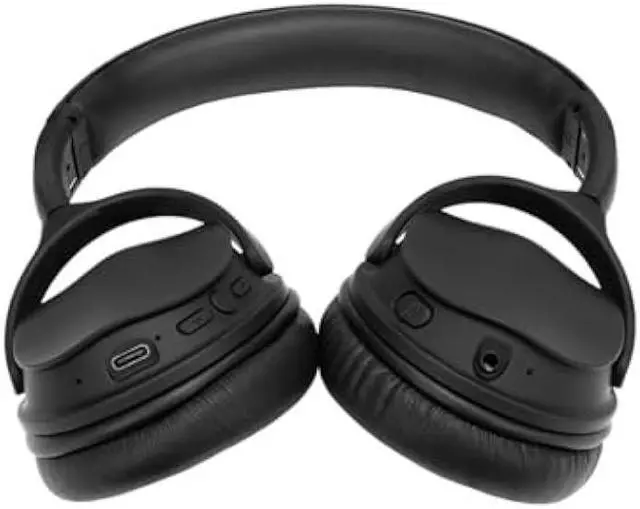 Alt view image 4 of 6 - Monoprice Wireless Over Ear Headphones - Active Noise Cancelling (ANC) Bluetooth 5.0, Extended Playtime, Qualcomm aptX Audio, 40mm Drivers, Black