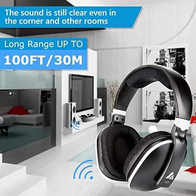 Alt view image 4 of 6 - ANSTEN Wireless Headphones for TV Watching, Over-Ear Headset for Television Listening with 2.4 GHz 3.5 mm RCA Digital Transmitter, No Audio Delay, 100 Work Rang, 20 Hrs Playtime, Plug n Play