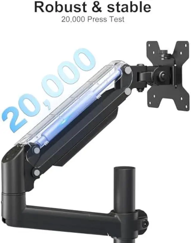 Alt view image 5 of 5 - WALI Dual Monitor Mount, 13-32 Inch Adjustable Spring Dual Monitor Arm for Desk Holds Max 19.8 lbs Screens, Swivel Vesa Bracket with C Clamp, Grommet Mounting, Monitor Arms for 2 Monitors (GSDM002)