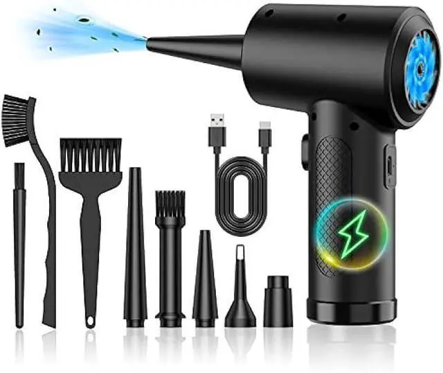 Main image of Electric Compressed Air Duster - 91000RPM High-Power Cordless Rechargeable Air Blower for PC, Keyboard, Computer & Electronics Cleaning - Portable Air Can Replacement for Office, Car, Home & Dusting