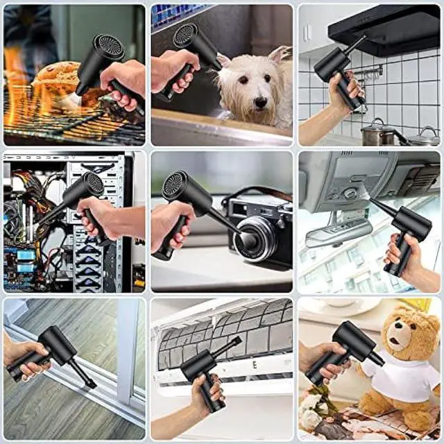 Alt view image 4 of 5 - Electric Compressed Air Duster - 91000RPM High-Power Cordless Rechargeable Air Blower for PC, Keyboard, Computer & Electronics Cleaning - Portable Air Can Replacement for Office, Car, Home & Dusting