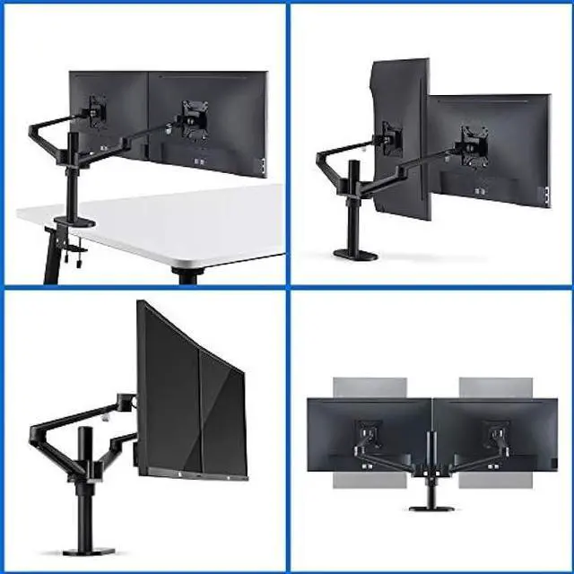 Alt view image 6 of 6 - Height Adjustable 3 in 1 Laptop Monitor Stand Compatible with 13 to 17.3 inch Laptop, Hold 2 Monitors 11 to 27 inch with Vesa, Monitor Desk Stand arm Riser Mount Stand Workstation (Black)